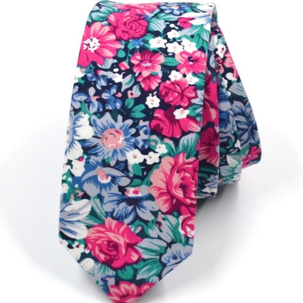 Men’s Floral Print Skinny Tie